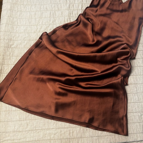 Zara Copper Satin Dress. Size XS. - Picture 2 of 11